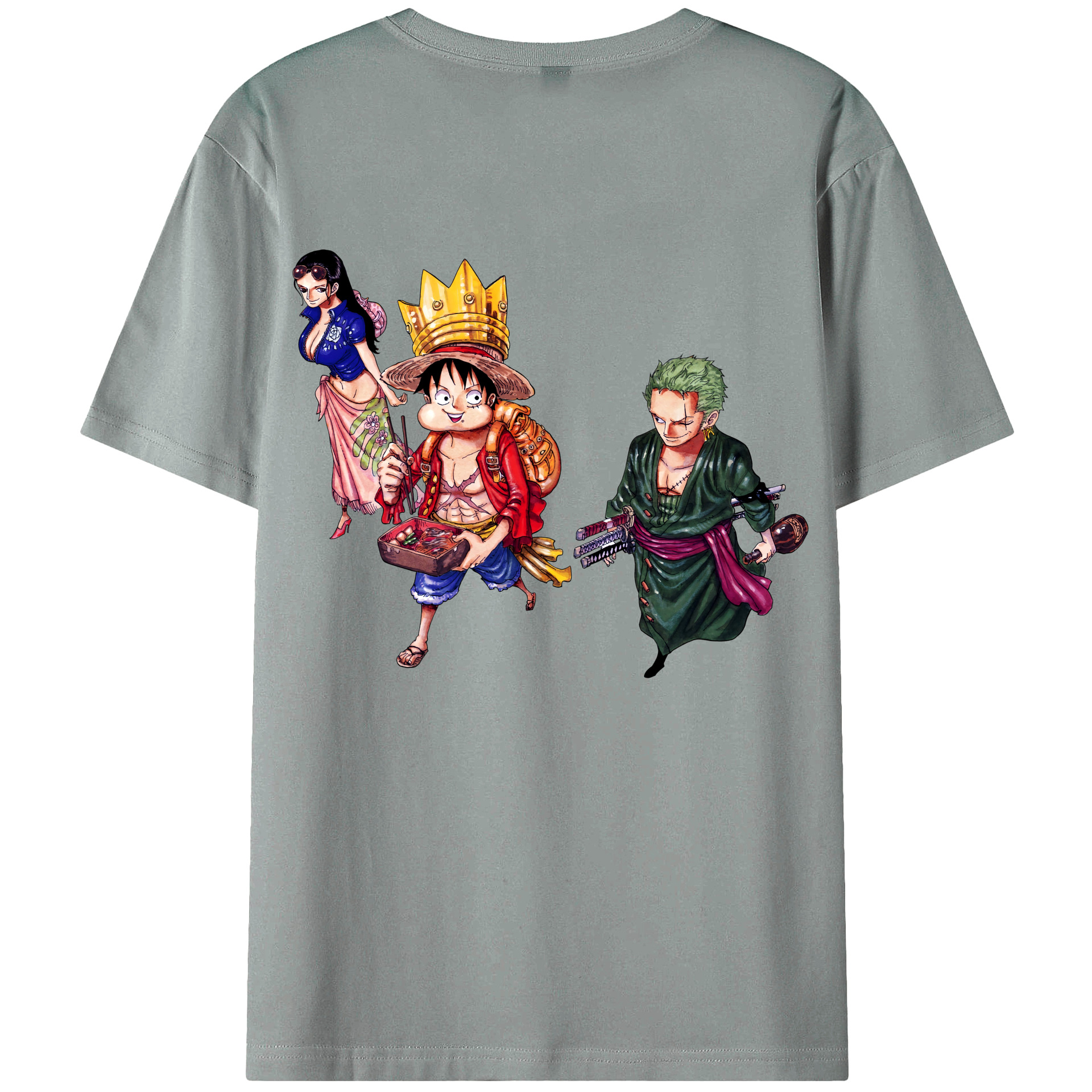 ワンピース モンキー・D・ルフィ ONE PIECE Monkey D. Luffy 綿100％ メンズ半袖Tシャツ（バックプリント） 通気性
